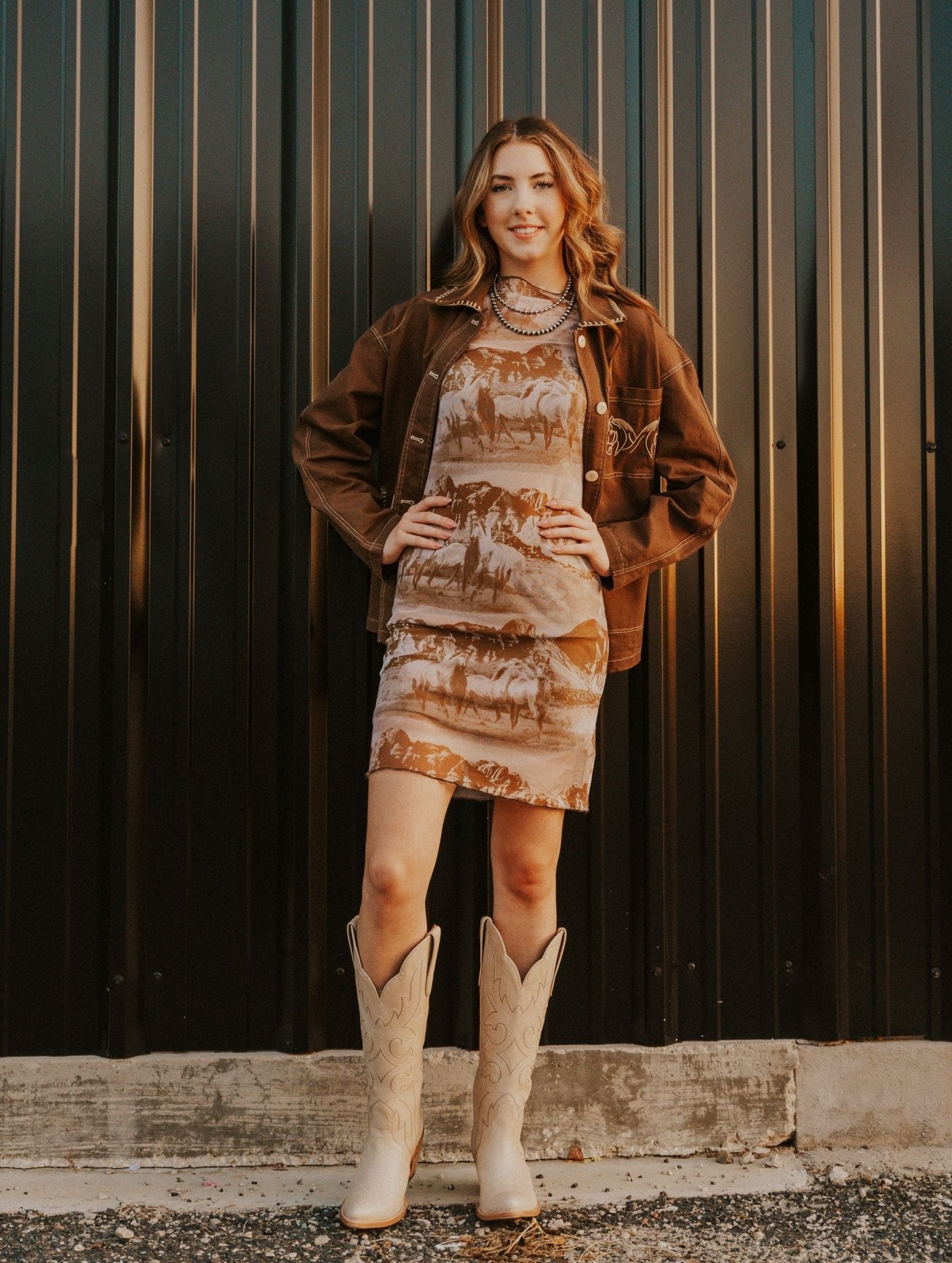 Coffee Western Stitch Jacket BRJ3176 - Southern Soule Designs