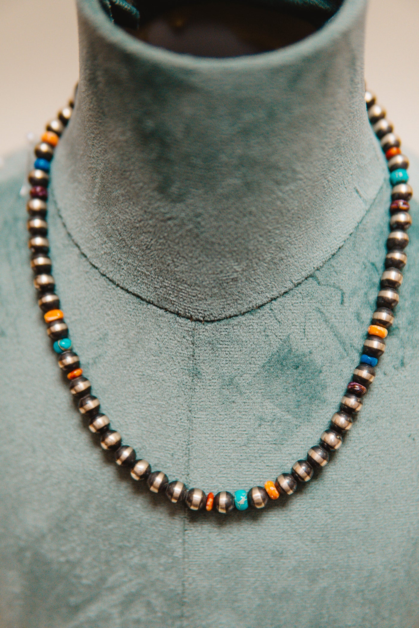 18" Mutli Stone Navajo Bead Necklace