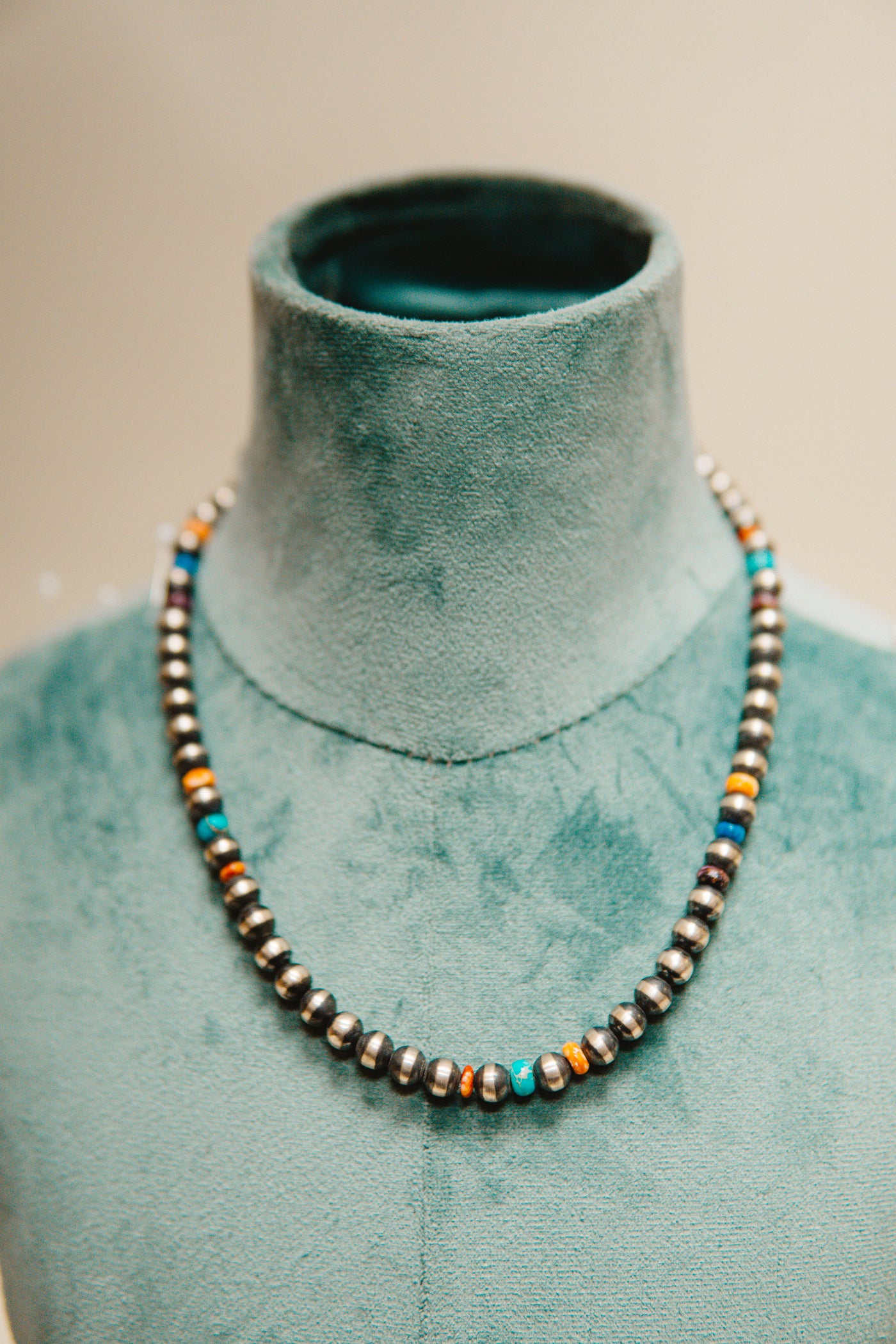 18" Mutli Stone Navajo Bead Necklace