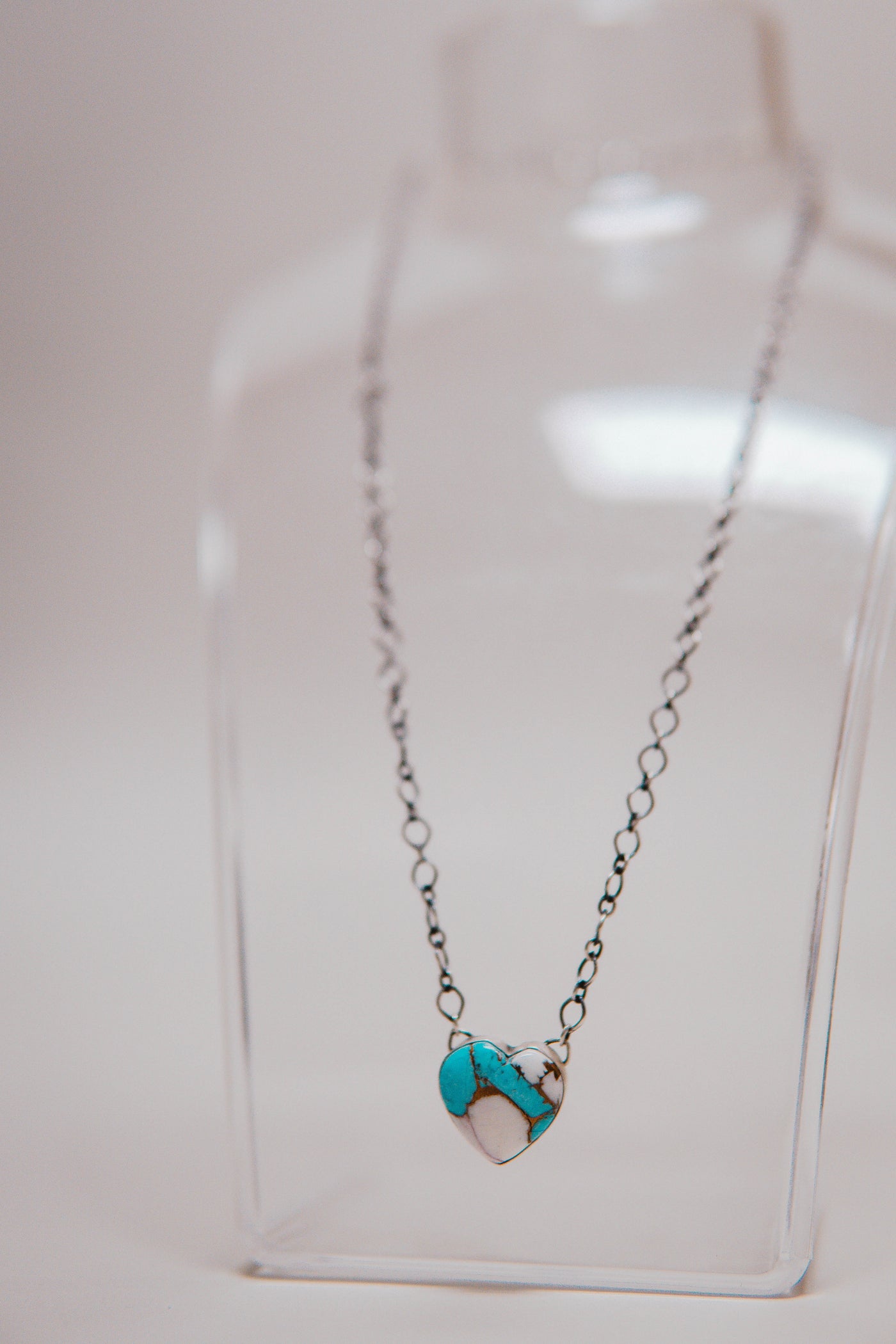 Cotton Candy Stone Heart Necklace