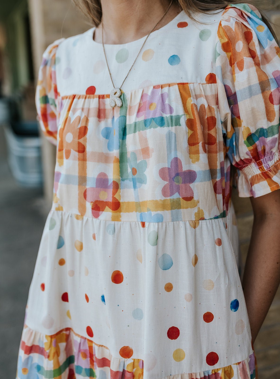 Confetti Garden Multi Color Floral Tiered Dress JD27051 - Southern Soule Designs