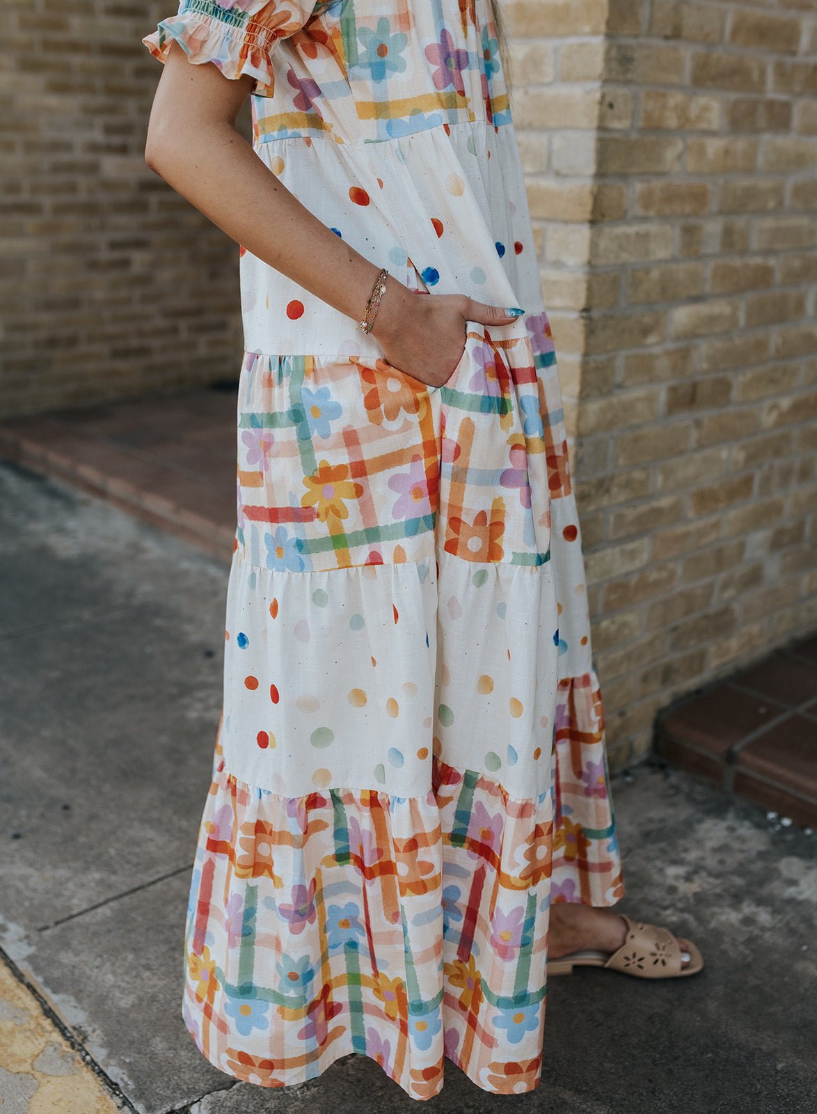 Confetti Garden Multi Color Floral Tiered Dress JD27051 - Southern Soule Designs