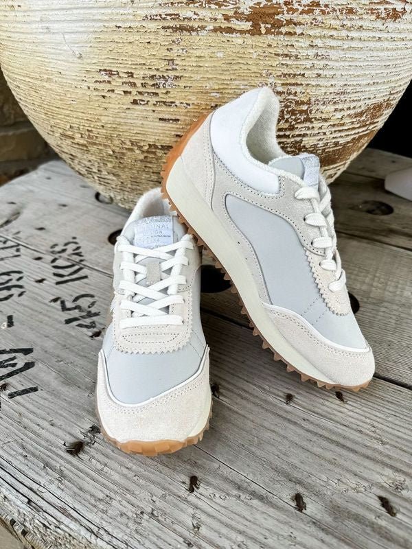 Cosmic 15 - White Pebbled/Taupe Sneaker - Southern Soule Designs