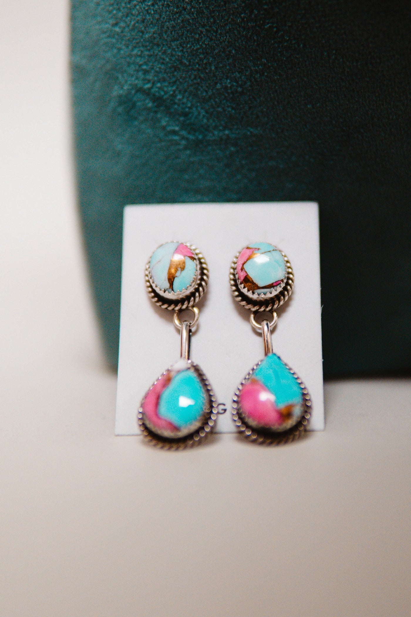 Cotton Candy 2 Stone Post Earrings