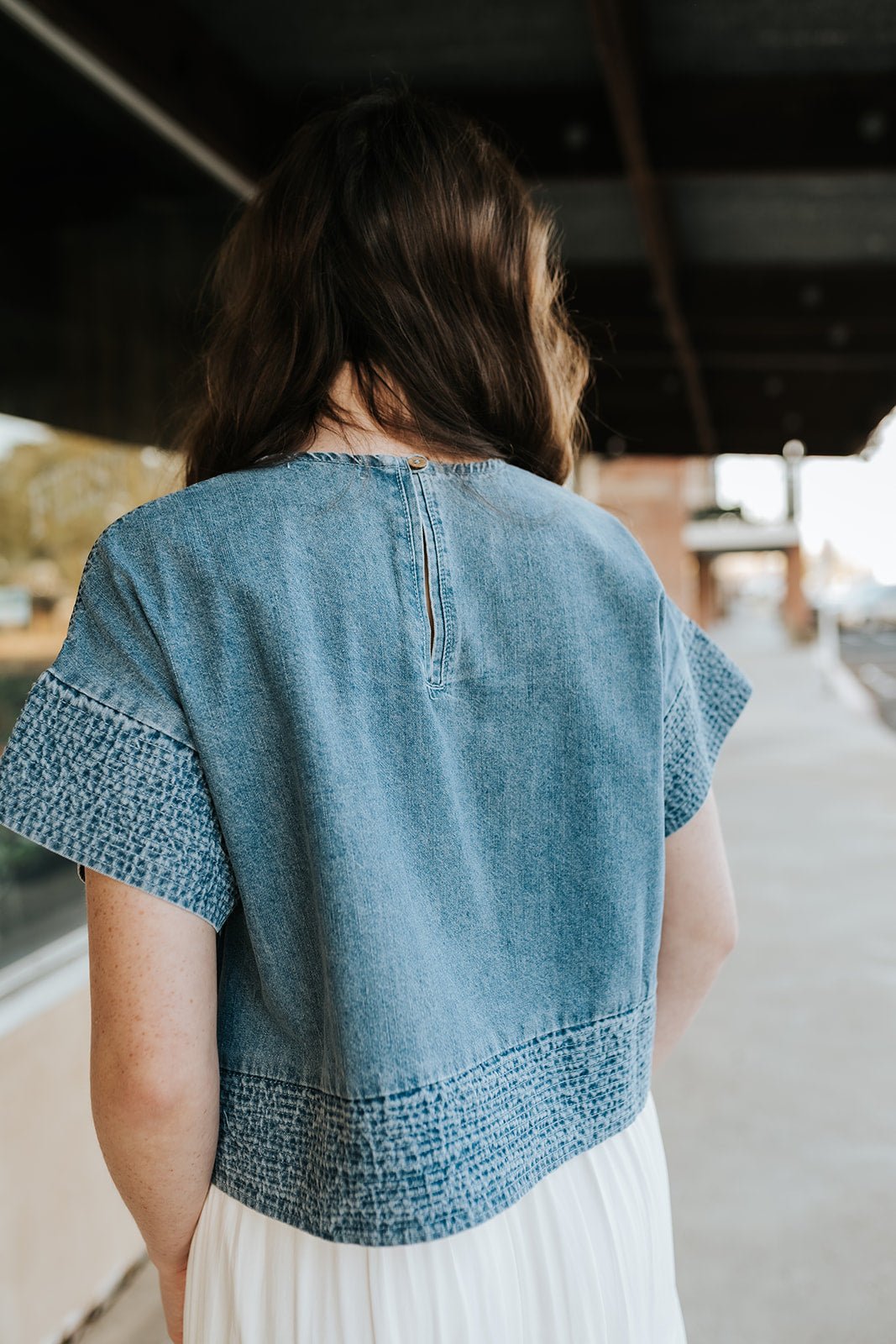 Cotton Denim Boxy Top WL25 - 11529T - Southern Soule Designs