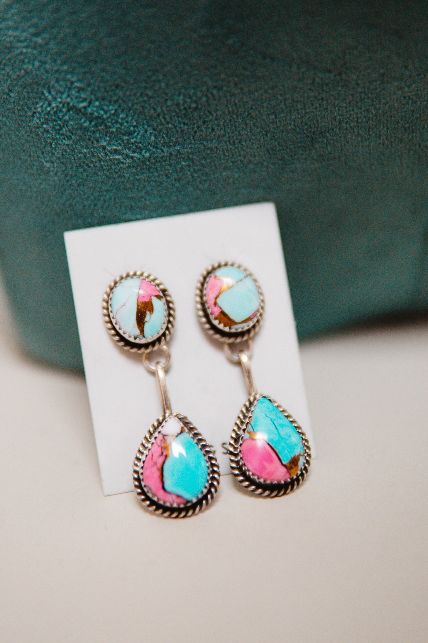Cotton Candy 2 Stone Post Earrings