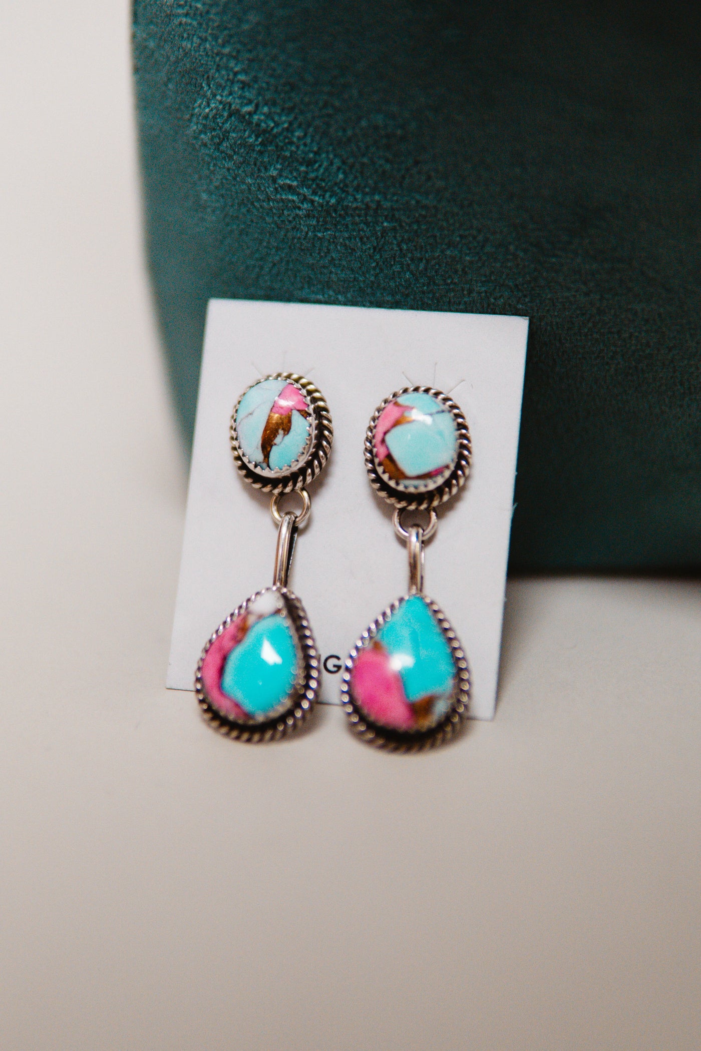 Cotton Candy 2 Stone Post Earrings