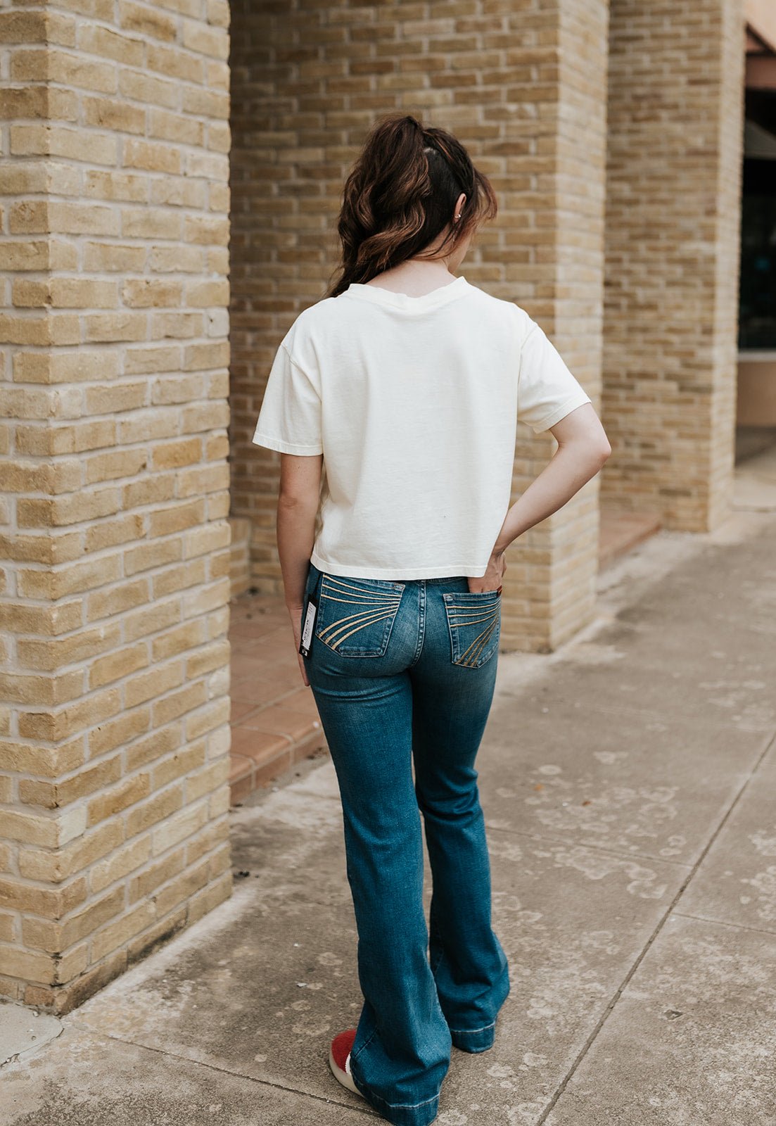 Cowboy Martini Crop Tee Butter - Southern Soule Designs