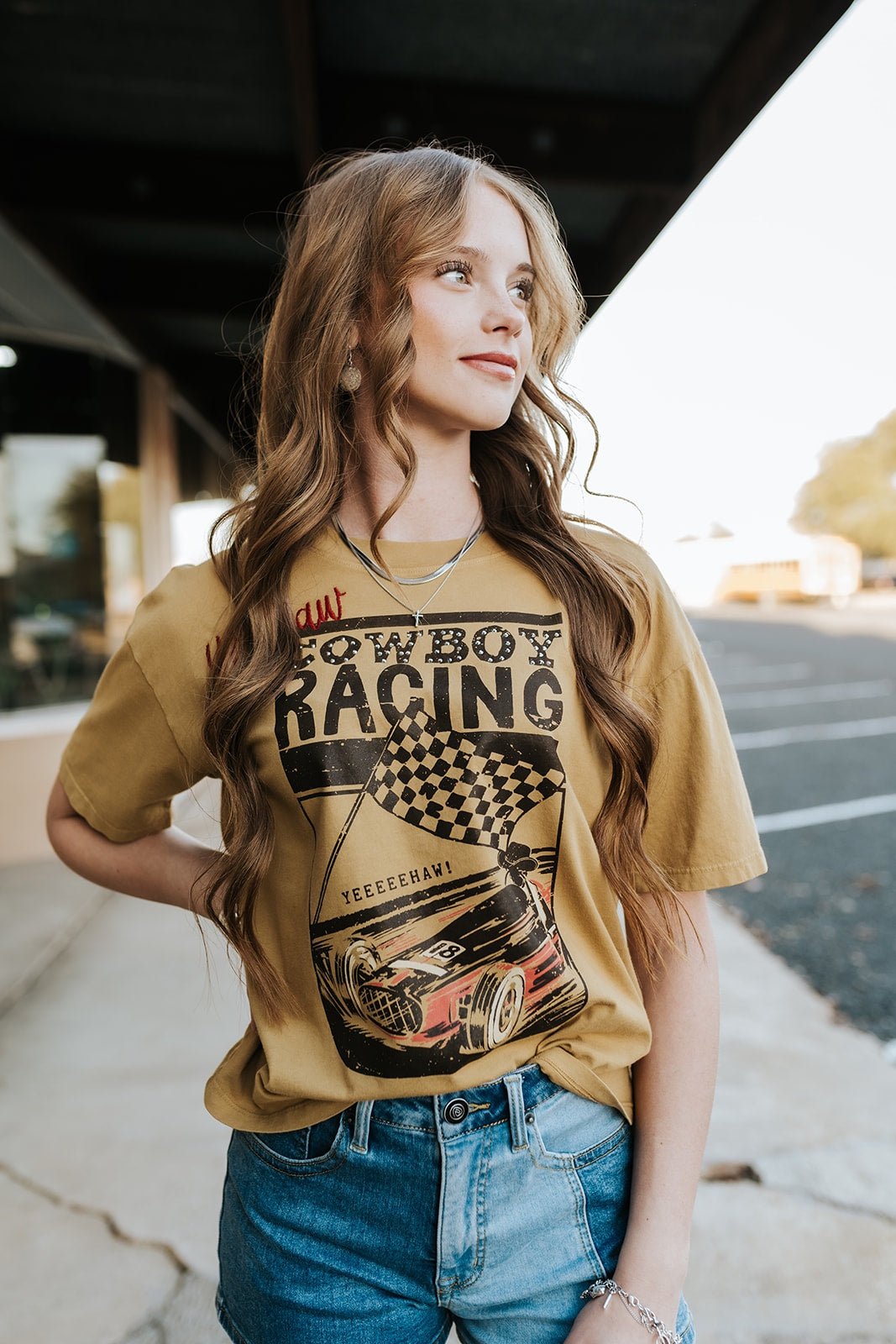 Cowboy Racing Cropped Tee 10029 - 321 - Southern Soule Designs