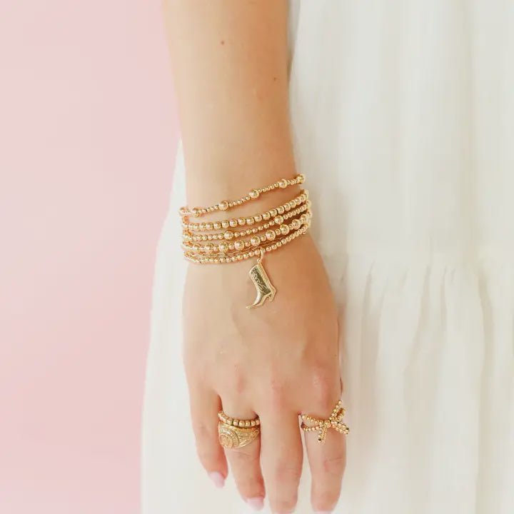 Cowgirl Boot Gold Charm Bracelet - Southern Soule Designs