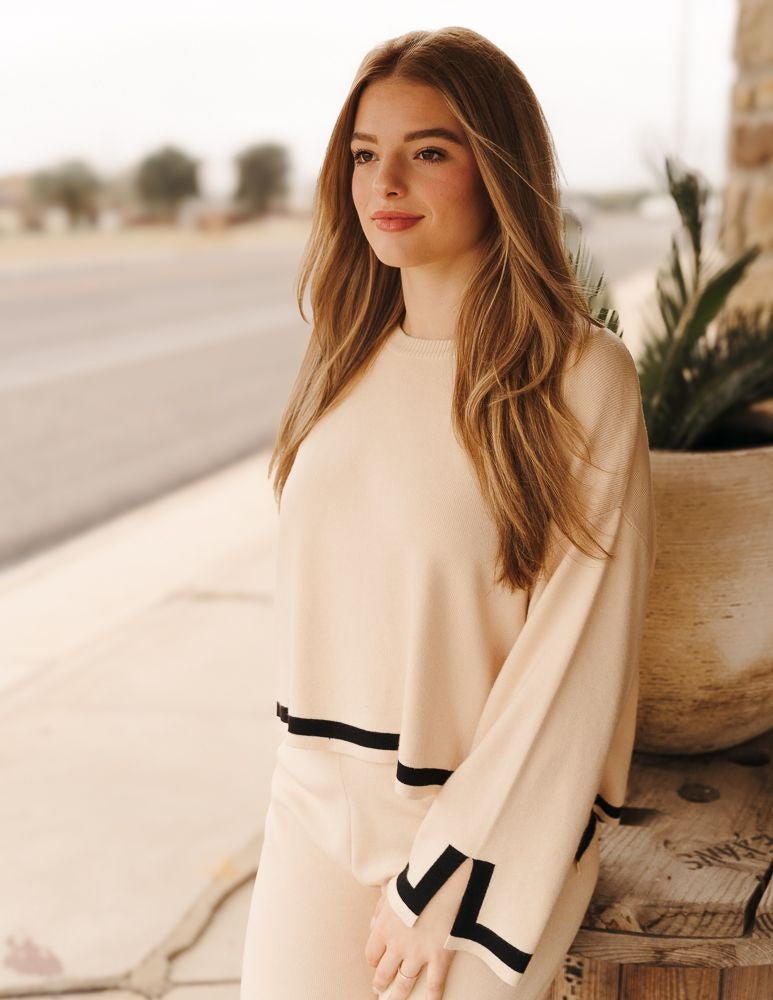 Cream Black Sweater ILS4205 - Southern Soule Designs