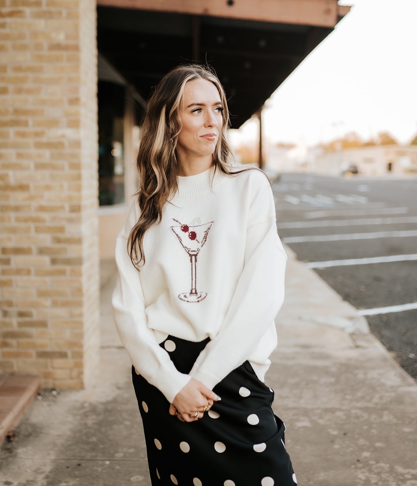 Cream Cherry Martini Sweater MWT7327G - 1 - Southern Soule Designs