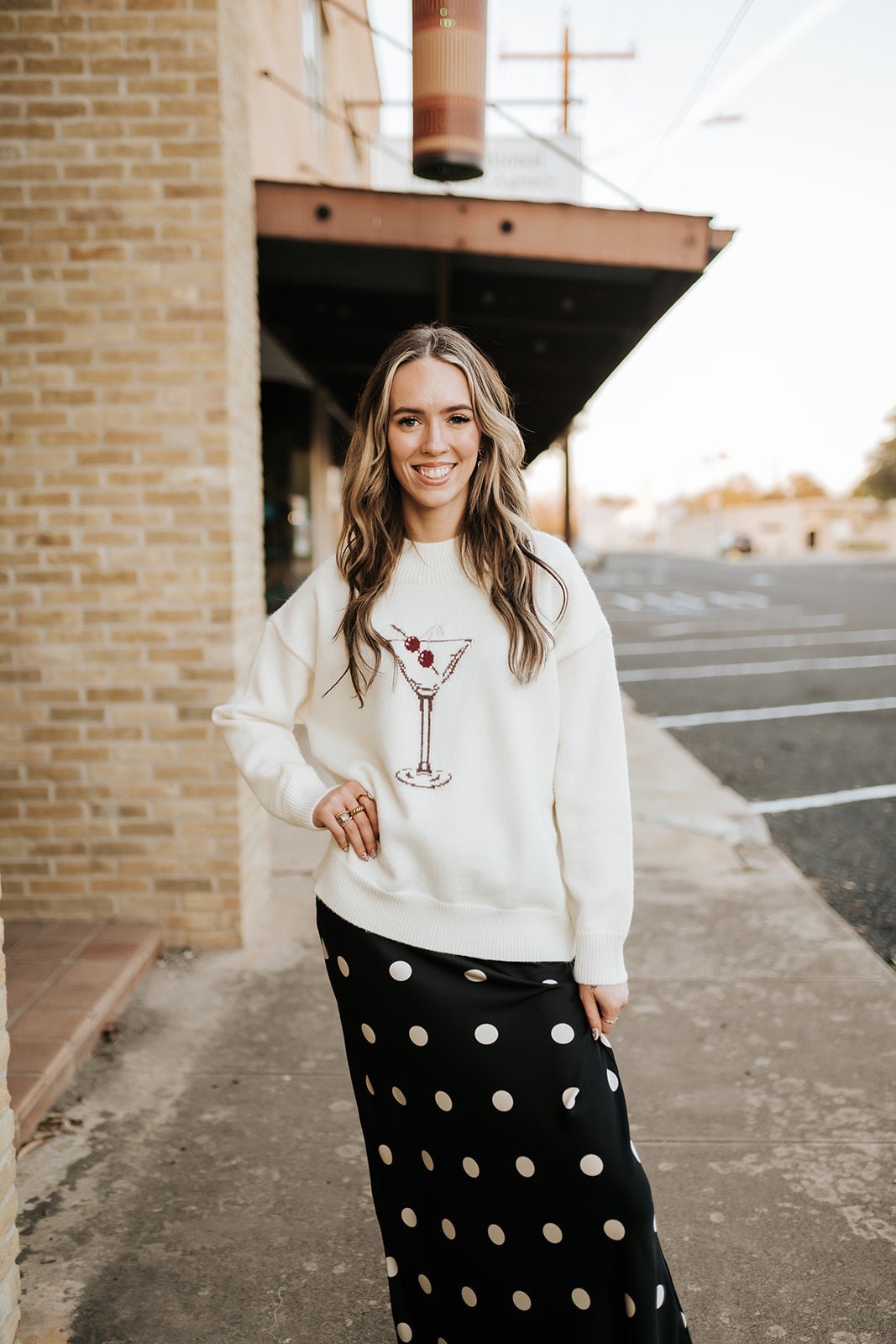 Cream Cherry Martini Sweater MWT7327G - 1 - Southern Soule Designs