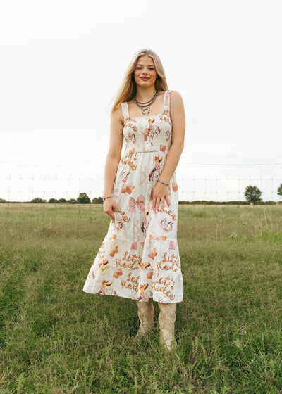 Cream Cowgirl Maxi Dress BRD2578 - 5 - Southern Soule Designs