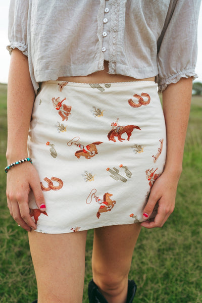 Cream Cowgirl Skirt BRK3303 - 5 - Southern Soule Designs