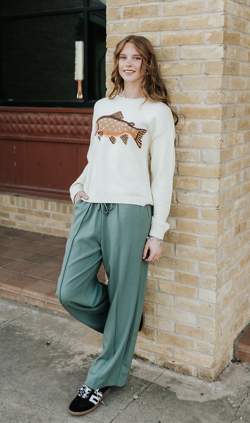 Cream Fish Sweater WL25 - 12103 - Southern Soule Designs