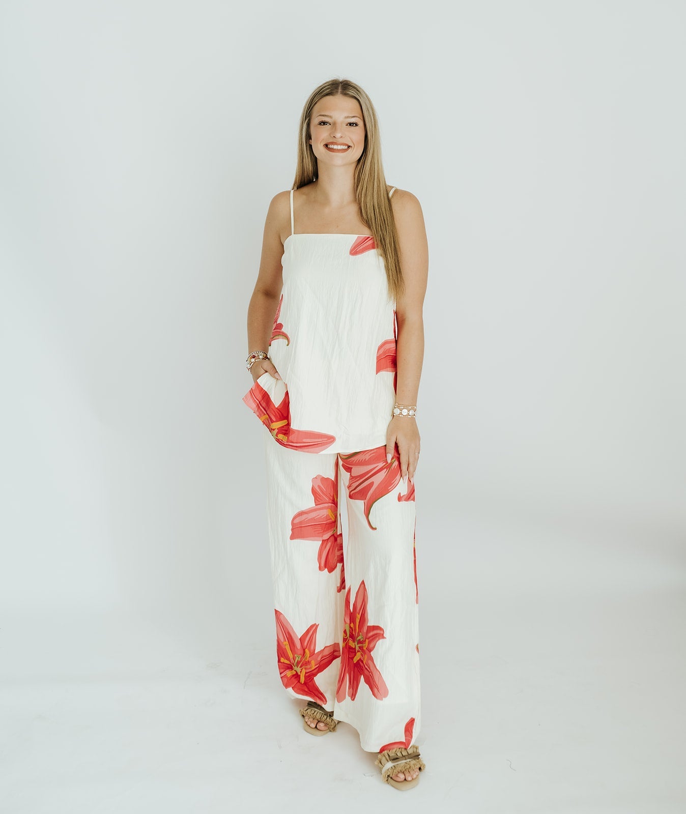 Cream Floral Cami Top CT9964 - Southern Soule Designs