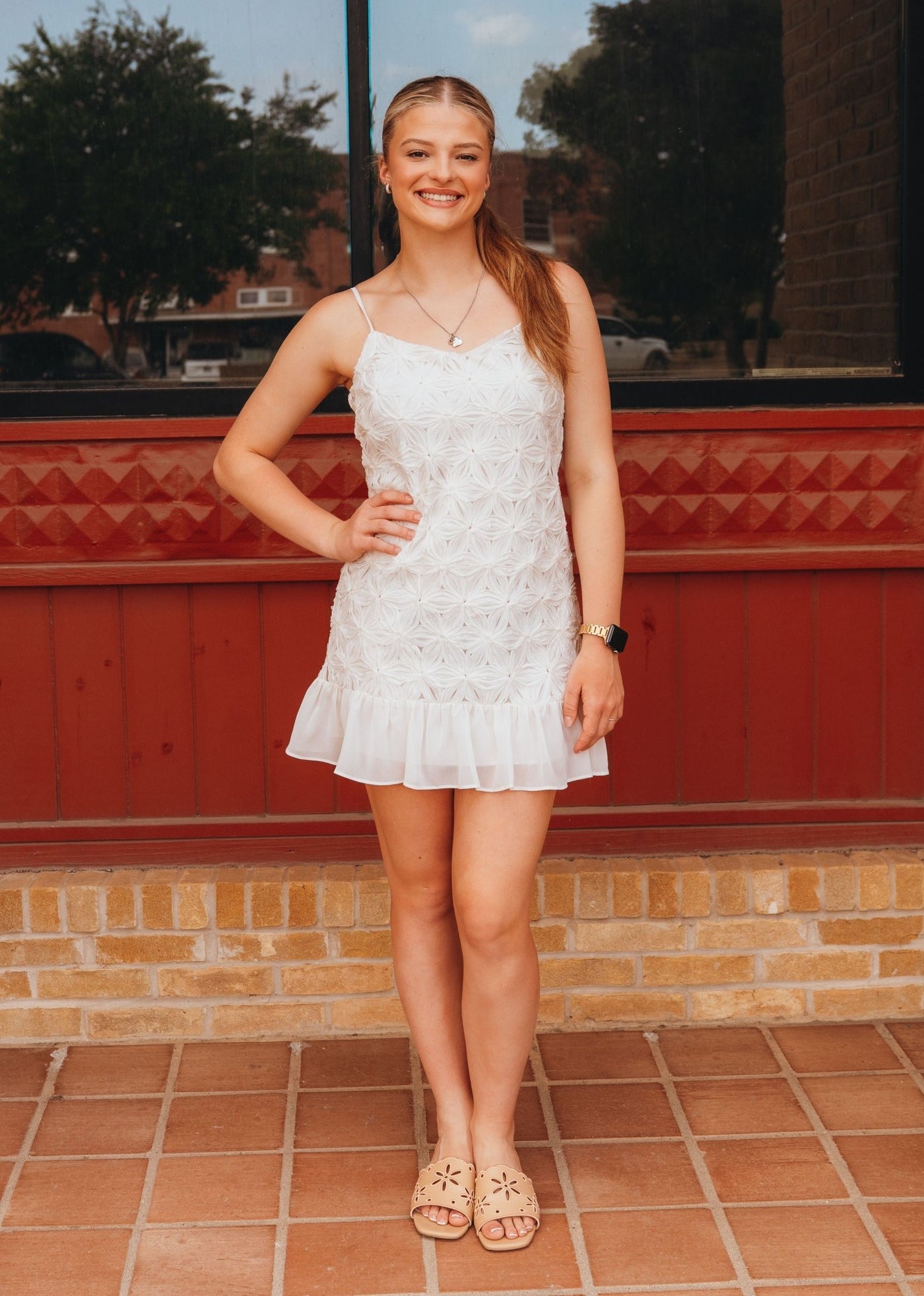 Cream Floral Dress JD7245 - Southern Soule Designs