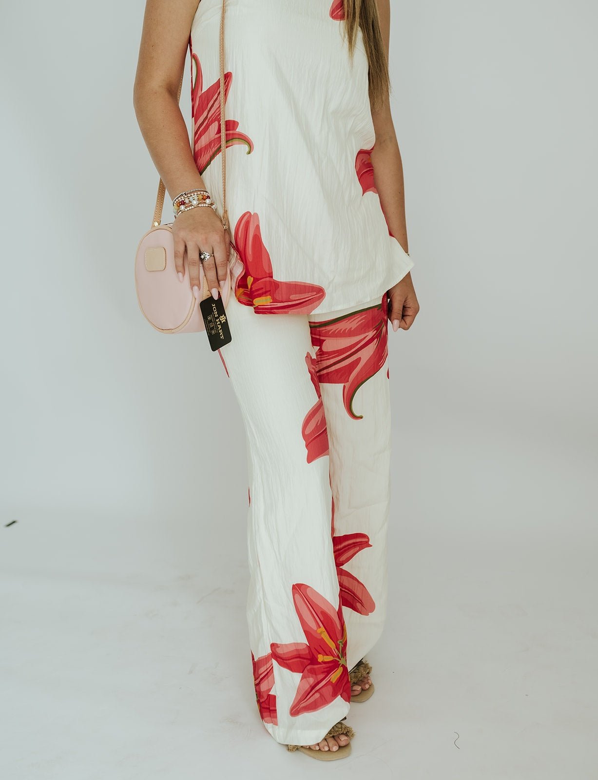 Cream Floral Wide Leg Pants CP10349 - Southern Soule Designs