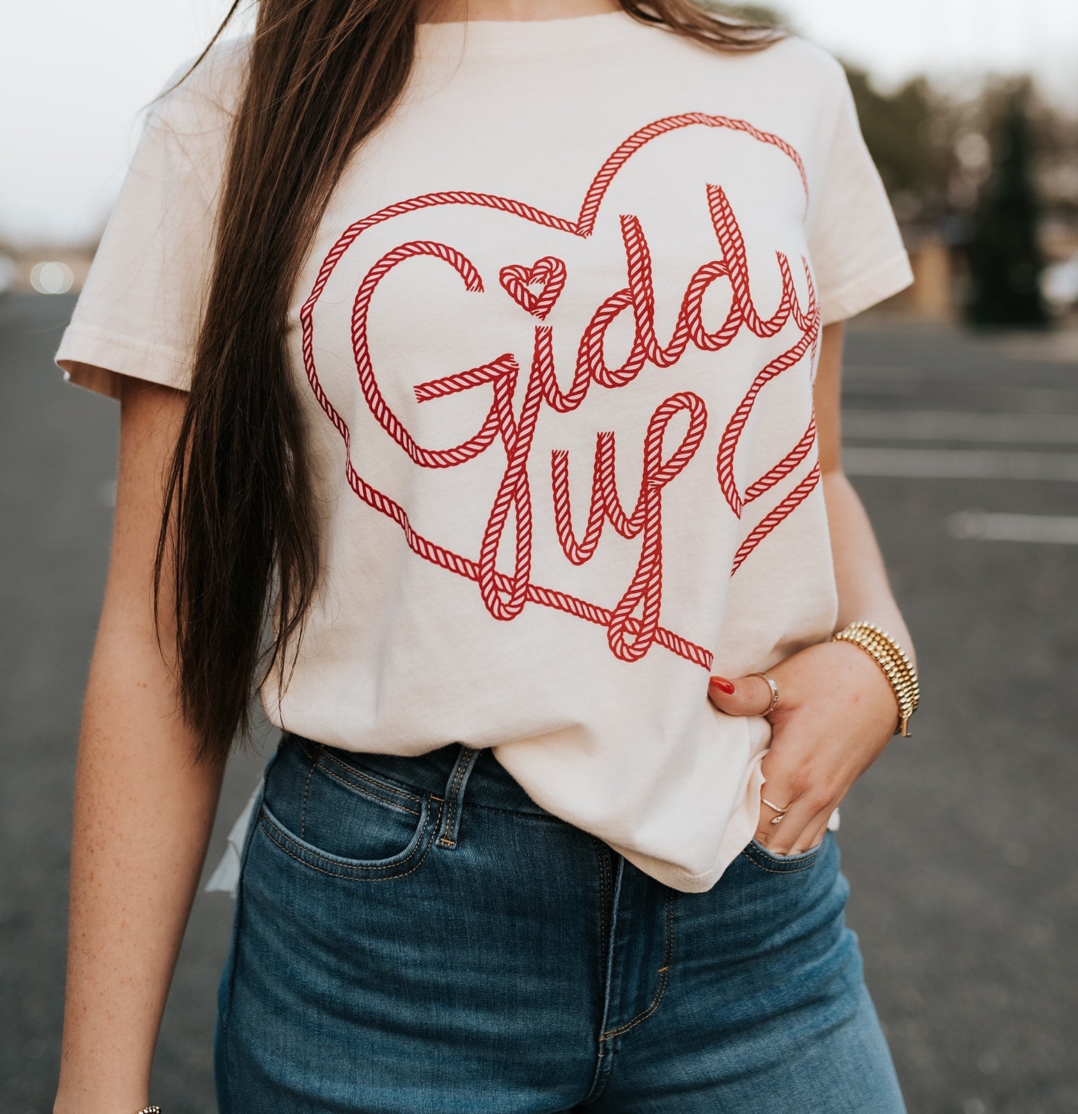 Cream Giddy Up Boy Tee - Southern Soule Designs