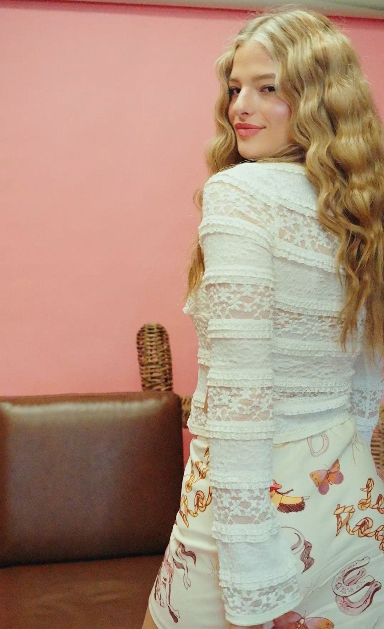 Cream Lace Up Long Sleeve Crop Top with Lace Detail BRT3179 - Southern Soule Designs