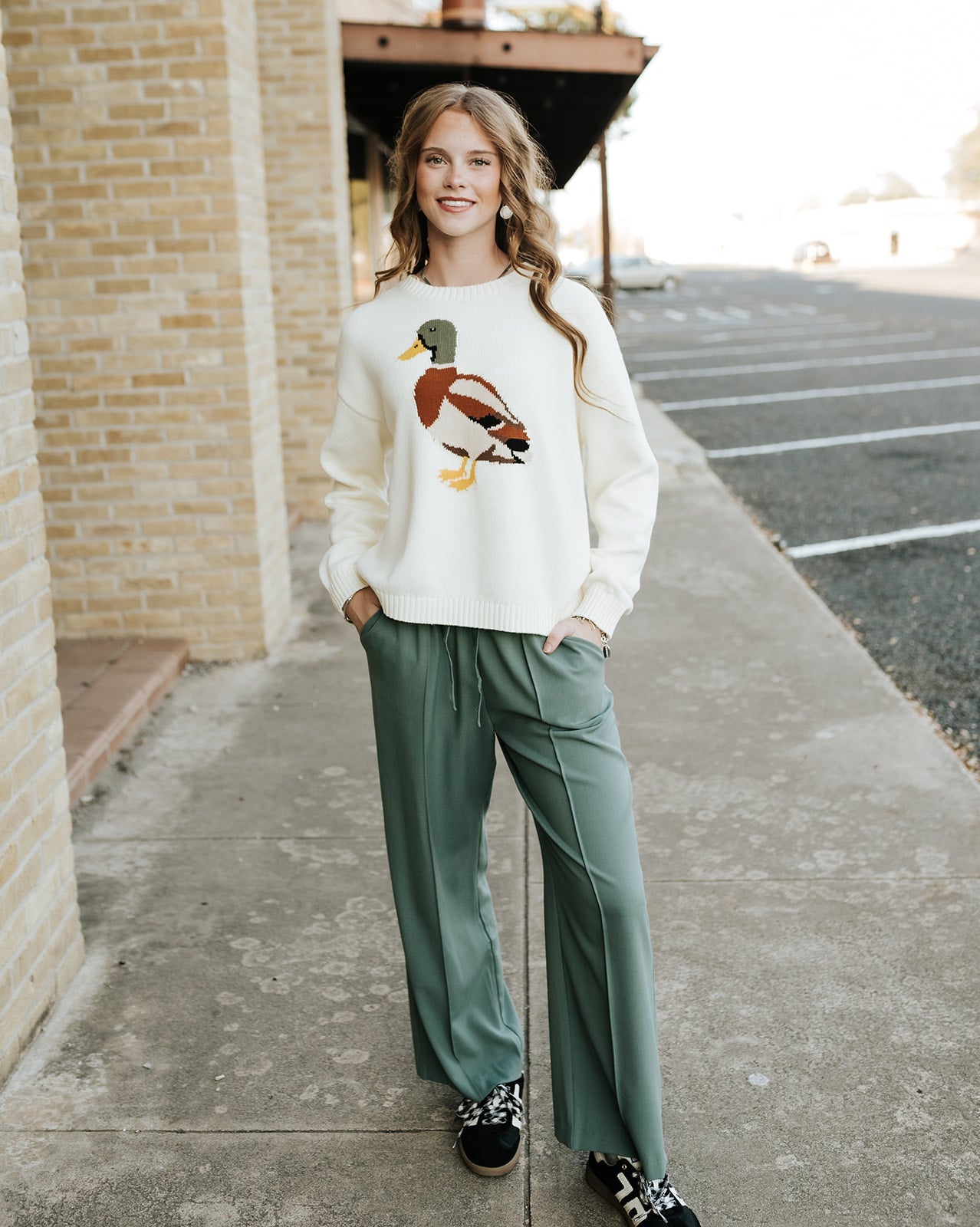 Cream Mallard Duck Knit Sweater WL25 - 12426 - Southern Soule Designs