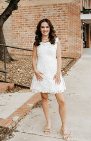 Cream Paris Lace Mini Dress AK9086D - Southern Soule Designs