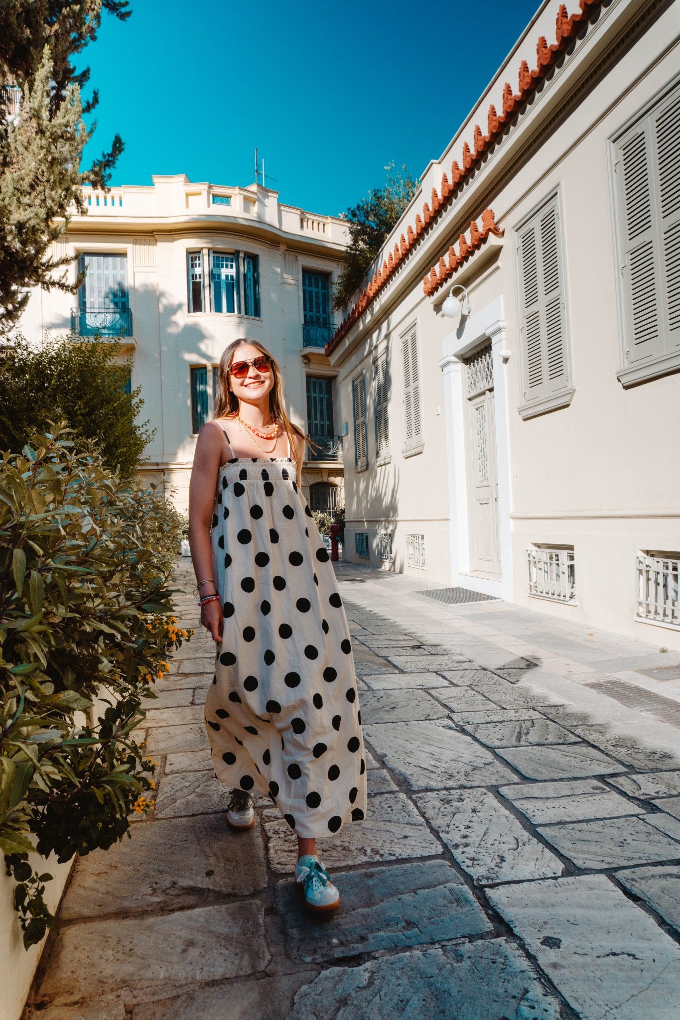 Cream Polka Dot Maxi Dress TBD13916 - Southern Soule Designs