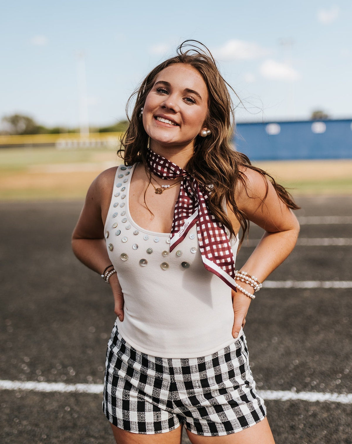 Cream Rib Tank with Shell Detail - BMKT120CQ - Southern Soule Designs