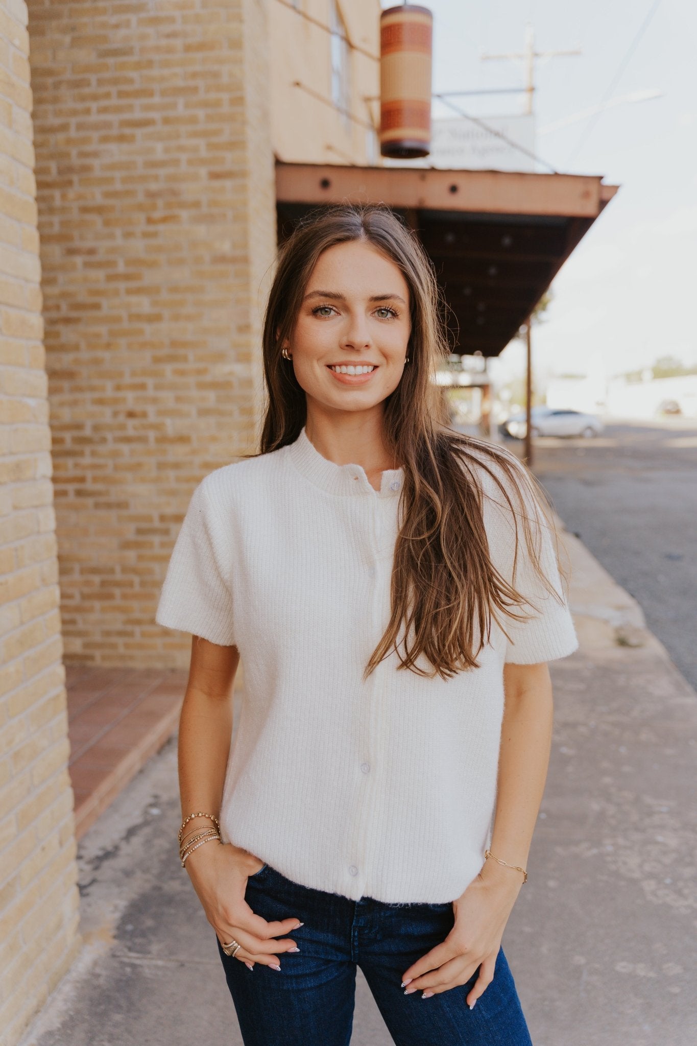 Cream Short Sleeve Cardigan SWJ2347 - Southern Soule Designs