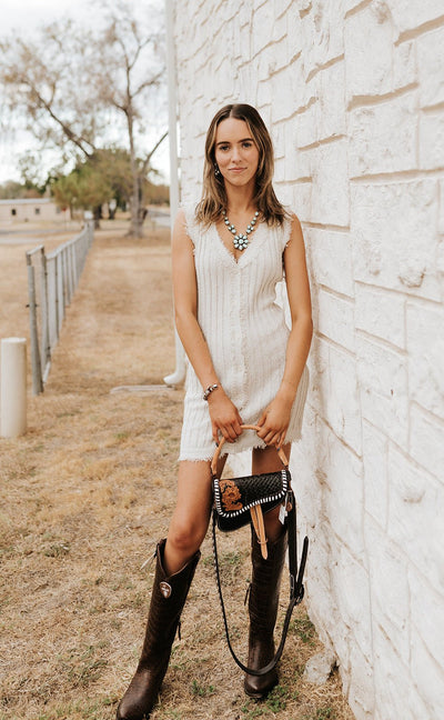 Cream Sleeveless Sweater Dress BRW3662 - Southern Soule Designs