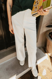 Cream Straight Wide Leg Pants MMP623 - Southern Soule Designs