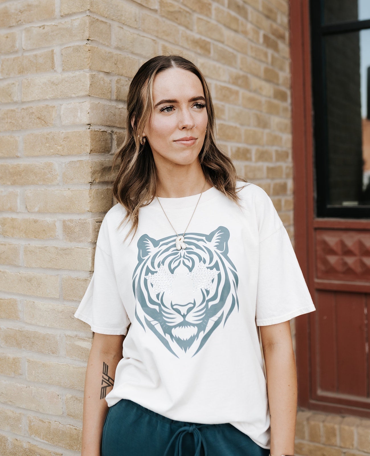 Cream Tiger Star Eyes Cut Off Tee 10046 - R180 - Southern Soule Designs