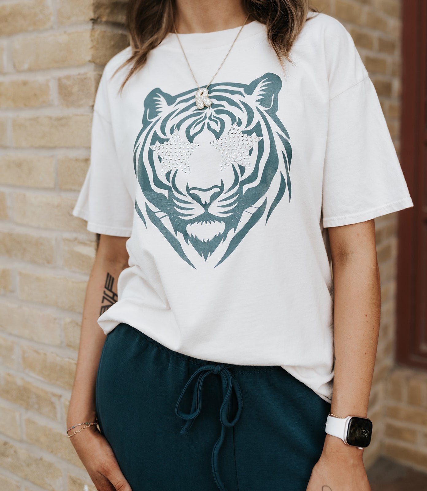 Cream Tiger Star Eyes Cut Off Tee 10046 - R180 - Southern Soule Designs