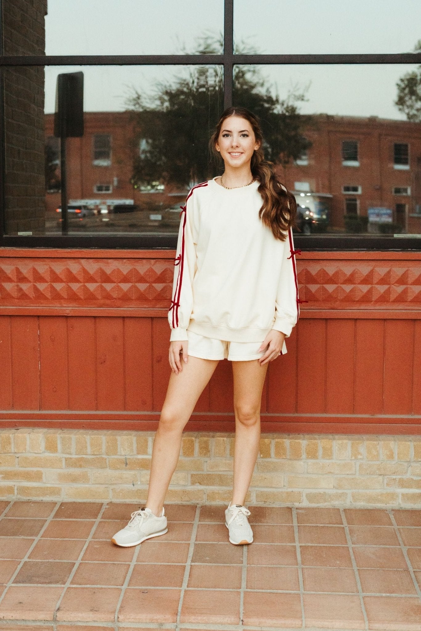 Cream Velvet Bow Shorts PCP234 - Southern Soule Designs