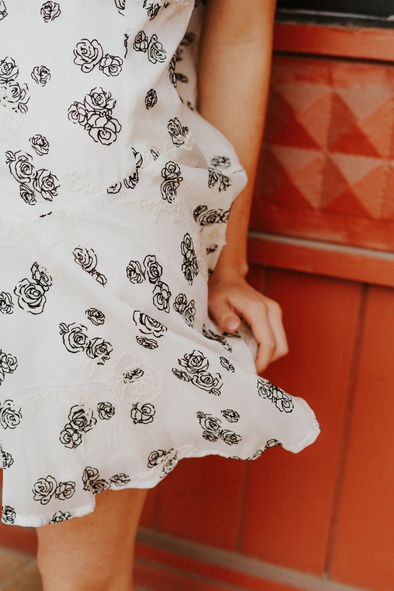 Cream/Black Floral Print Mini Dress HD1819 - 1 - Southern Soule Designs