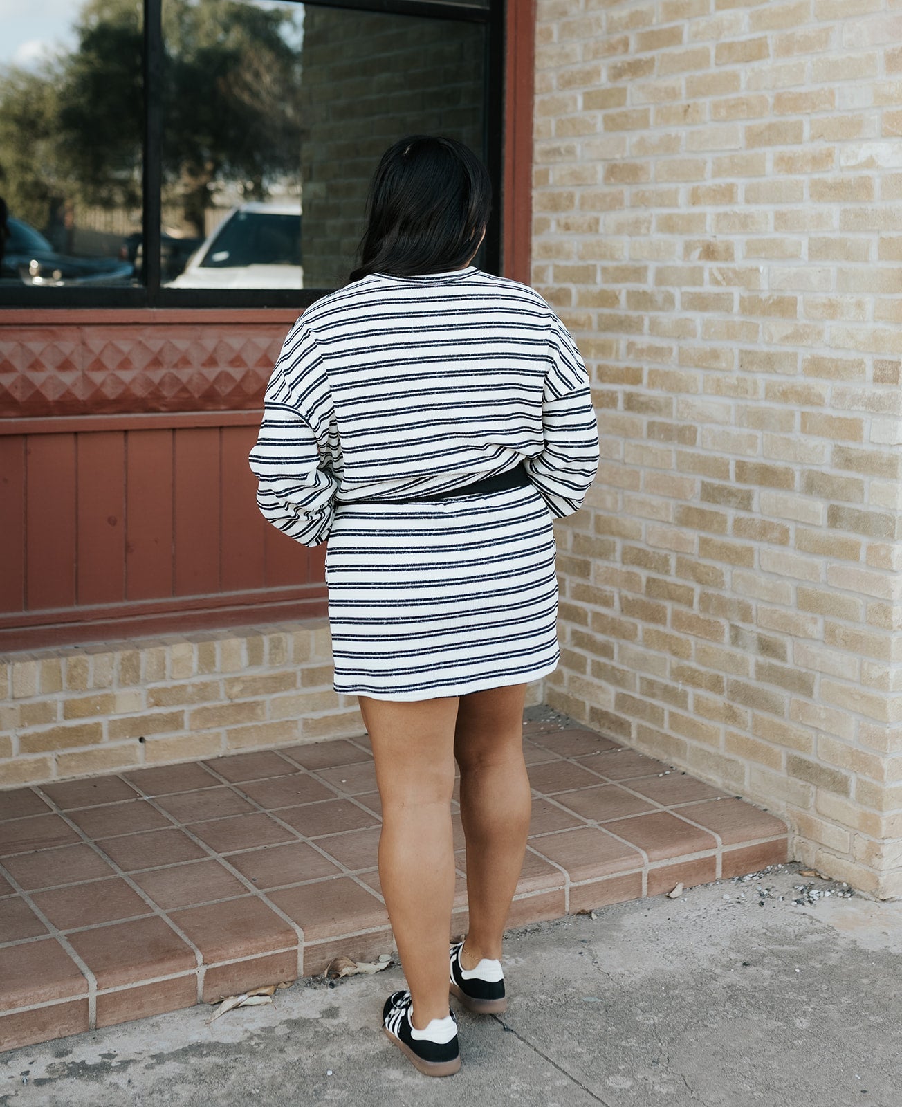 Cream/Black Stripe Pullover with Mini Skort Set ITS6230 - Southern Soule Designs