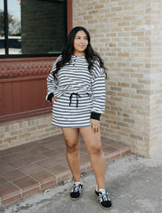 Cream/Black Stripe Pullover with Mini Skort Set ITS6230 - Southern Soule Designs