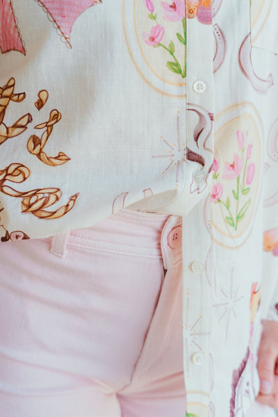 Cream/Blush Cowgirl Rodeo Button Down Shirt BRT1112 - 18 - Southern Soule Designs