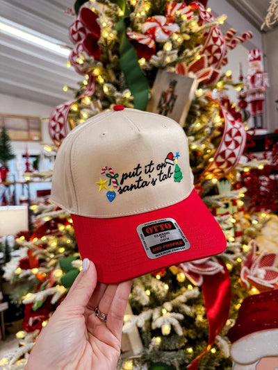 Cream/Red Put it on Santa's Tab Hat - Southern Soule Designs