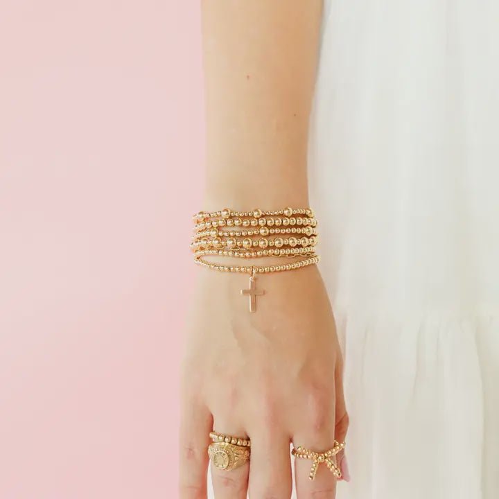 Cross Gold Charm Bracelet - Southern Soule Designs