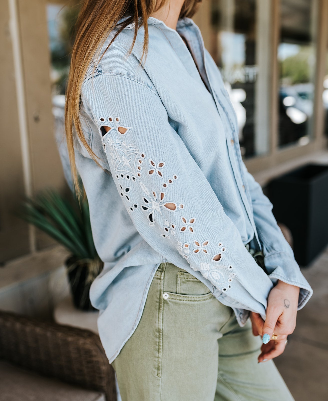 Crystal Chalk Embroidered Galina Long Sleeve Top - Southern Soule Designs