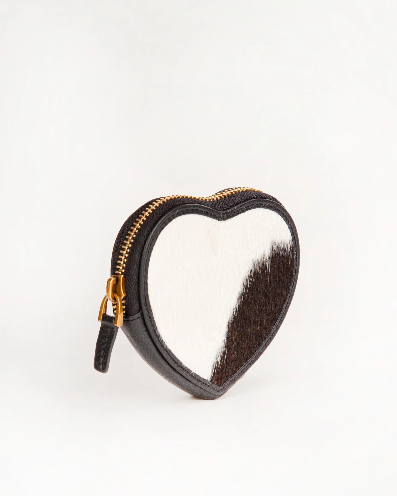 Cupid Coin Pouch - Black & White Cowhide - Southern Soule Designs