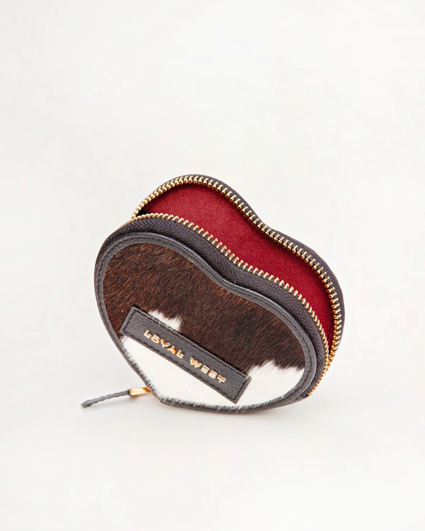 Cupid Coin Pouch - Black & White Cowhide - Southern Soule Designs