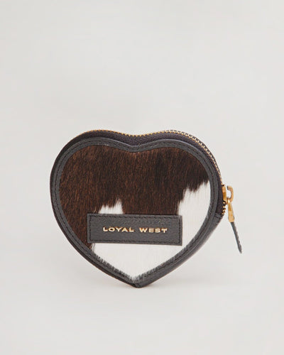 Cupid Coin Pouch - Black & White Cowhide - Southern Soule Designs