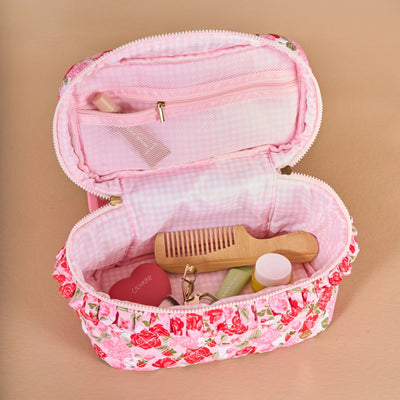 Everbloom Forest Green Glam & Go Quilted Cosmetic Bag