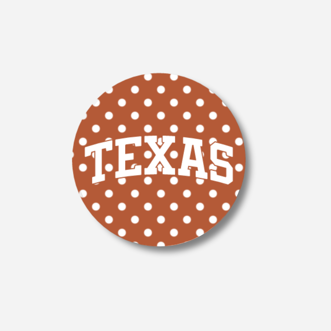 University of Texas "TEXAS" Polka Dot Button UTA2604-L