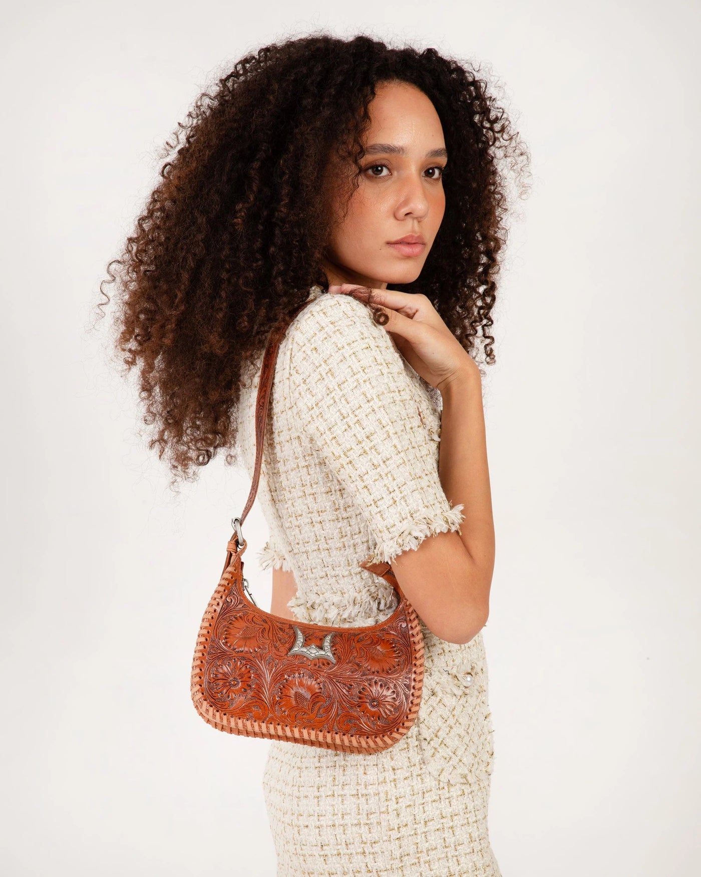 Dannia Medium Purse - Brown Leather - Southern Soule Designs