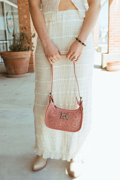 Dannia Medium Purse - Pink Leather - Southern Soule Designs