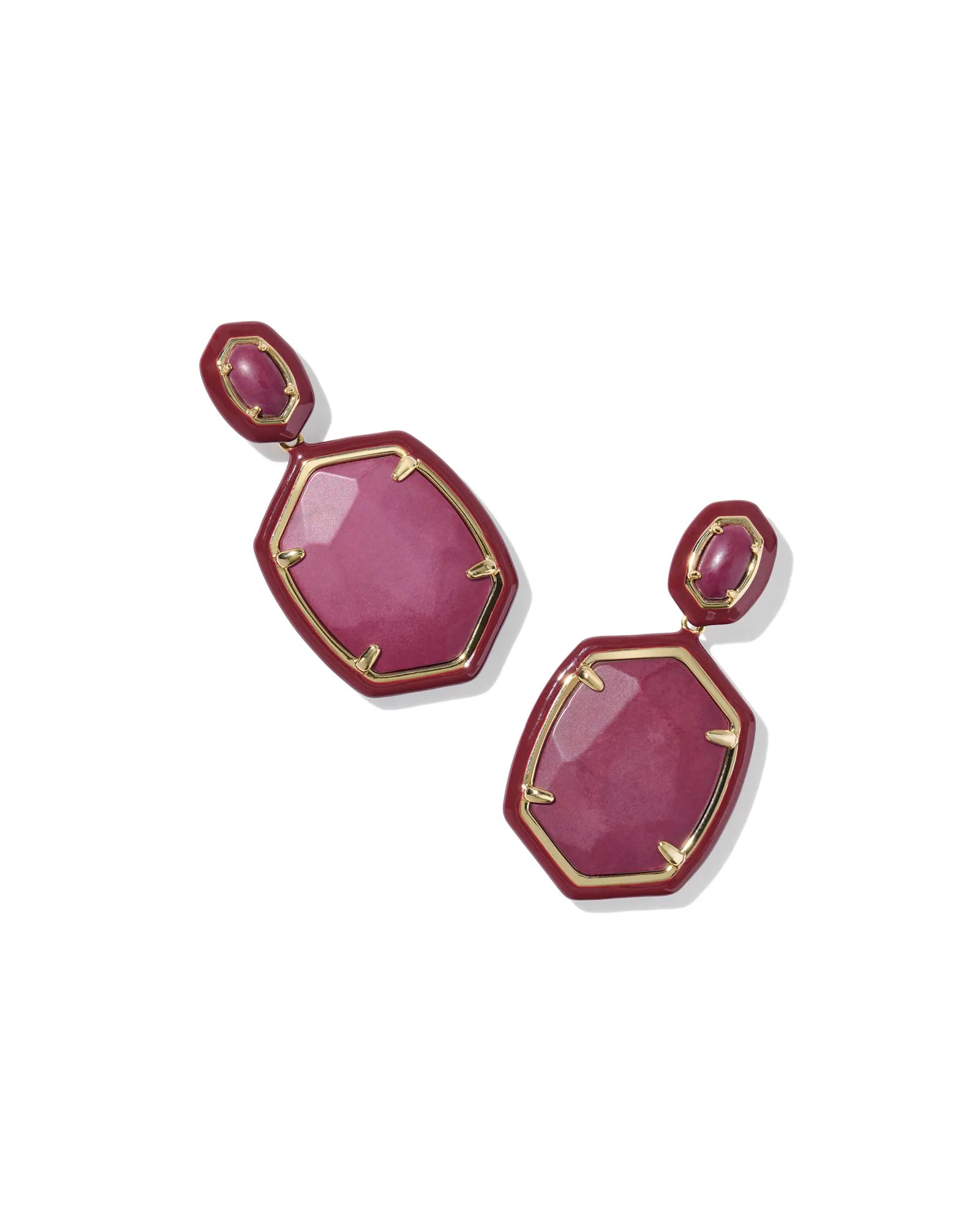 Daphne Enamel Frame Earring Gold - Southern Soule Designs
